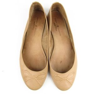 Mercanti Fiorentini Tan Leather Ballet Flats w Bow